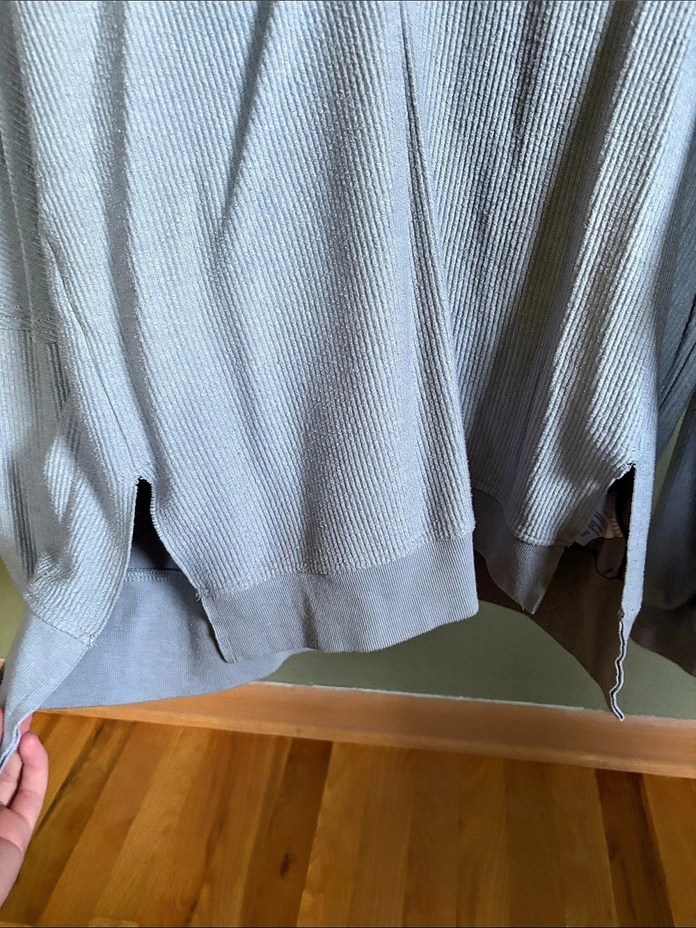 Thread & Supply Ribbed Snap Henley Blue Small - Picture 5 of 6